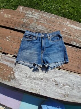Levi's Blue Cutoff Denim Shorts with Frayed Hem